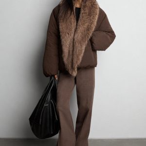 REVERSIBLE FAUX FUR PUFFER JACKET