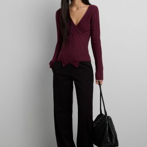 V-NECK WRAP SWEATER